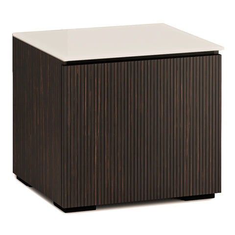 Salamander Designs Chameleon Collection Manhattan 217 Twin AV Cabinet (Maro Ebony Doors and Matte Taupe Glass Top)
