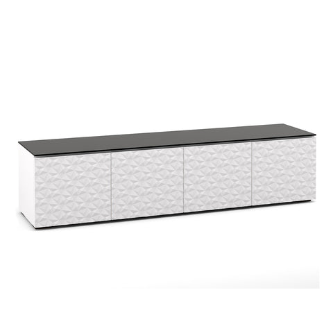 Salamander Designs Chameleon Collection Milan 247 Quad AV Cabinet (Geometric White with Black Glass Top)