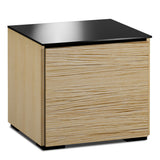 Salamander Designs Chameleon Collection Denver 217 AV Cabinet (Deep Textured Natural Oak with Black Glass Top)