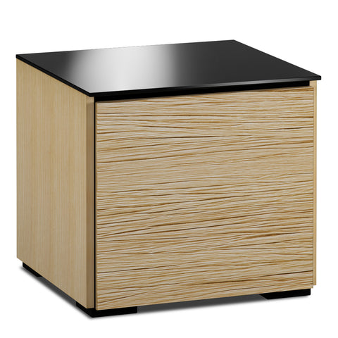 Salamander Designs Chameleon Collection Denver 217 AV Cabinet (Deep Textured Natural Oak with Black Glass Top)