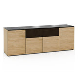 Salamander Designs Chameleon Collection Denver 345 Quad Speaker Integrated Cabinet (Deep Textured Natural Oak with Black Glass Top)