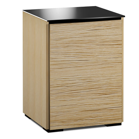 Salamander Designs Chameleon Collection Denver 317 Single AV Cabinet (Deep Textured Natural Oak with Black Glass Top)