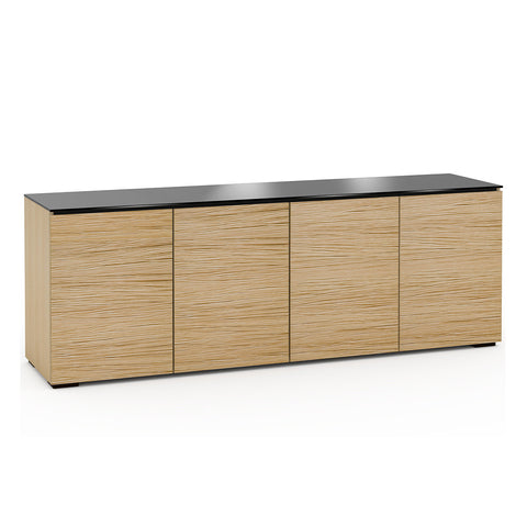 Salamander Designs Chameleon Collection Denver 347 Quad AV Cabinet (Deep Textured Natural Oak with Black Glass Top)