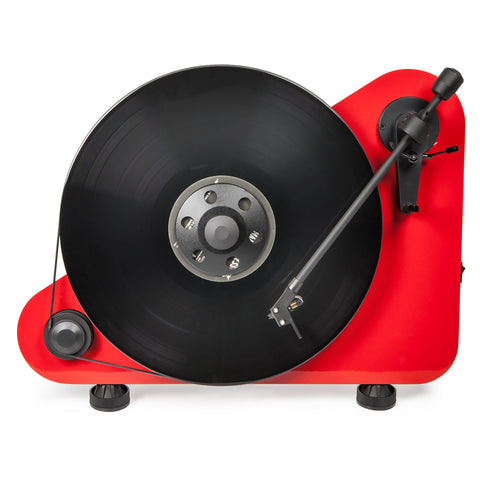 Pro-Ject VT-E BT R Vertical-Standing Plug & Play Turntable with Bluetooth & OM5E Cartridge (High Gloss Red)