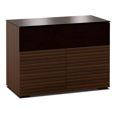 Salamander Chameleon Zurich 329 A/V Cabinet (Opium Brown Linear Textured w/ Black Glass top)