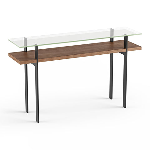BDI Terrace 1153 Modern Glass Console Table (Natural Walnut)
