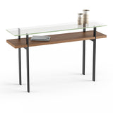 BDI Terrace 1153 Modern Glass Console Table (Natural Walnut)