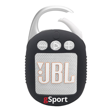 JBL Clip 5 Ultra Portable Bluetooth Speaker with gSport Silicone Sleeve (White)