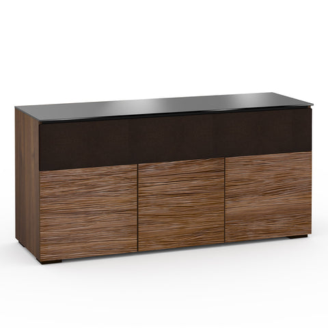 Salamander Designs Chameleon Collection Denver 339 Triple Speaker Integrated Cabinet (Deep Textured Medium Walnut with Black Glass Top)