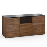 Salamander Designs Chameleon Collection Denver 336 Triple Speaker Integrated Cabinet (Deep Textured Medium Walnut with Black Glass Top)