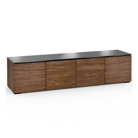 Salamander Designs Chameleon Collection Denver 247 Quad AV Cabinet (Deep Textured Medium Walnut with Black Glass Top)