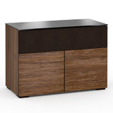 Salamander Designs Chameleon Collection Denver 329 Twin Speaker Integrated Cabinet (Deep Textured Medium Walnut with Black Glass Top)
