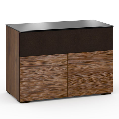 Salamander Designs Chameleon Collection Denver 329 Twin Speaker Integrated Cabinet (Deep Textured Medium Walnut with Black Glass Top)