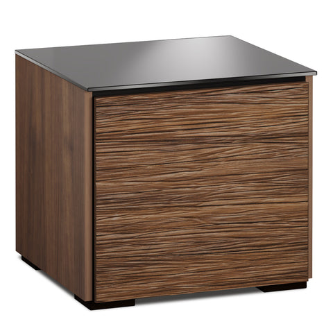 Salamander Designs Chameleon Collection Denver 217 AV Cabinet (Deep Textured Medium Walnut with Black Glass Top)