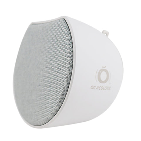 OC Acoustic Newport Plug-in Outlet Speaker with Bluetooth 5.1 and Built-in USB Type-A Charging Port (Gray/White)