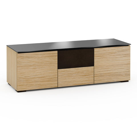 Salamander Designs Chameleon Collection Denver 236 Triple Speaker Integrated Cabinet (Deep Textured Natural Oak with Black Glass Top)