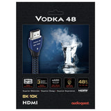 Audioquest Vodka 48 HDMI Digital Audio/Video Cable with Ethernet, 48Gbps 8K-10K, 10% Silver