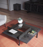 BDI TERRACE 1150 Square Coffee Table with Tempered Glass Top