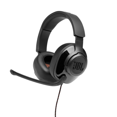 JBL Quantum 200 Wired over-ear gaming headset with flip-up mic