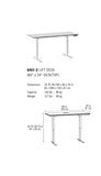 BDI Centro 6451-2 Height Adjustable Standing Desk - 60"x24"