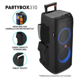 JBL PARTYBOX 310 Portable Party Speaker Bundle with gSport Cargo Sleeve (Black)