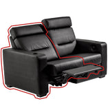 Salamander AV Basics TC3 Motorized Recliner Chair Section - Right End (Black Leather)