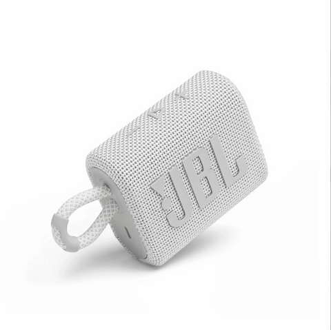 JBL GO 3 Portable Waterproof Speaker (White)