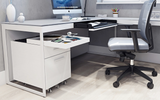 BDI Centro 6401 Desk with Centro 6407 Mobile File Cabinet