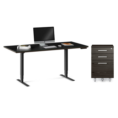 BDI Sequel 6152 Height Adjustable Standing Desk With Multifunction Cabinet - 66"x30"