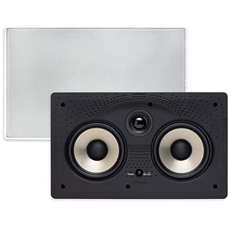 Polk Audio 255c-RT In-Wall Center Channel Speaker (2) 5.25" Drivers - The Vanishing Series | Easily Fits into the Wall | Power Port | Paintable Grille Black, White